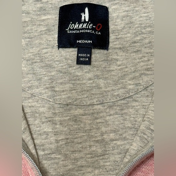 Johnnie-O Pink Knit Zip Up Sweater with High Collar - Picture 5 of 7